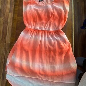 Iz Byer Coral and White Dress